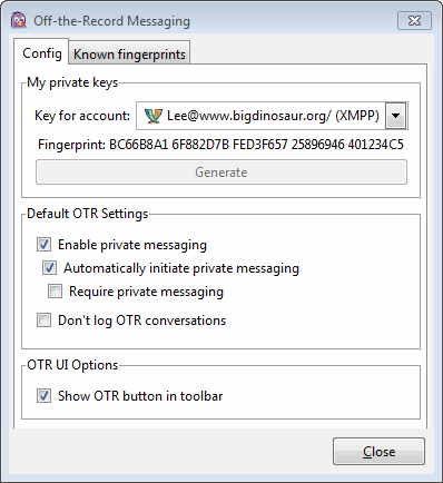 setting up otr pidgin xmpp